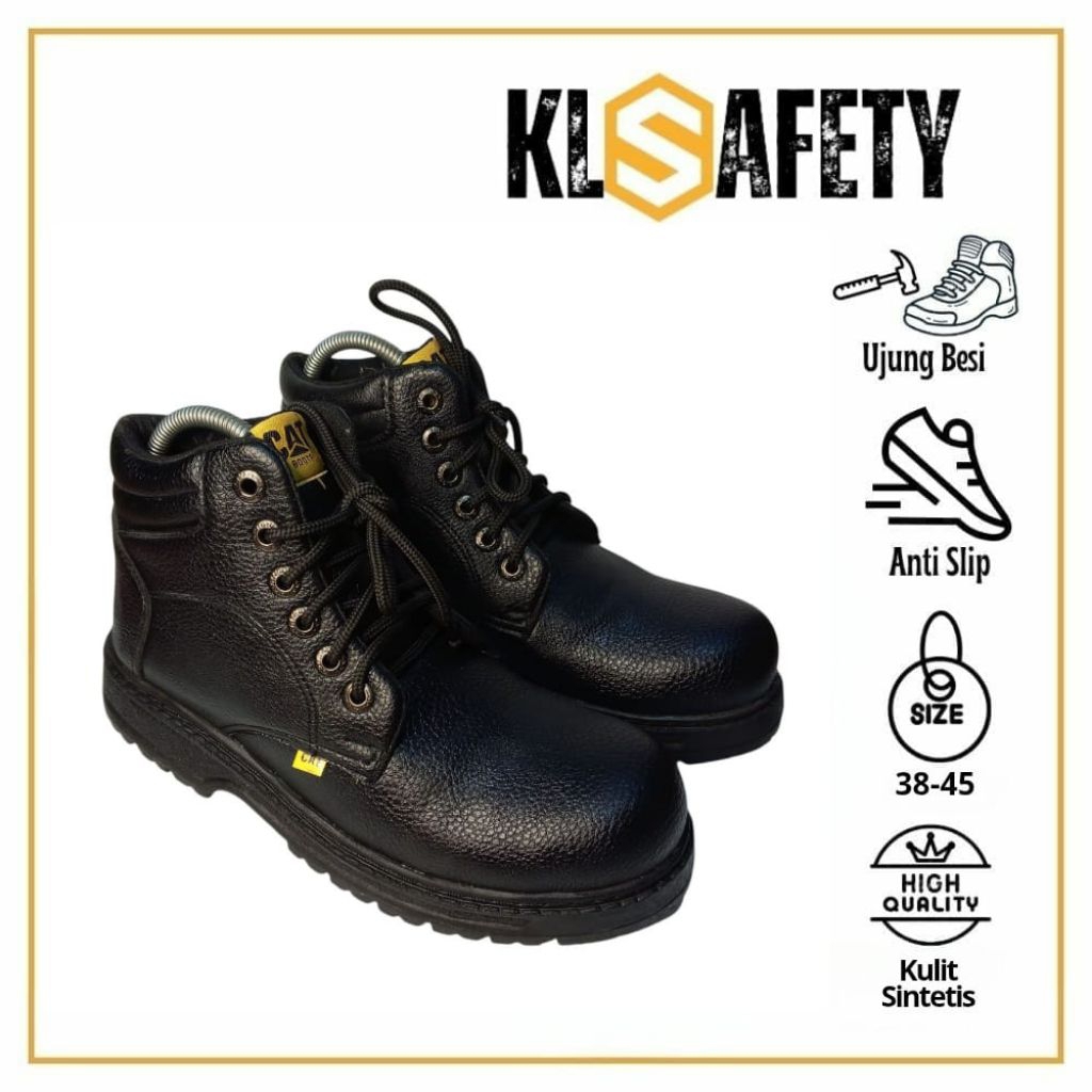 SEPATU SAFETY BOOTS KODE CAT-E (HITAM)