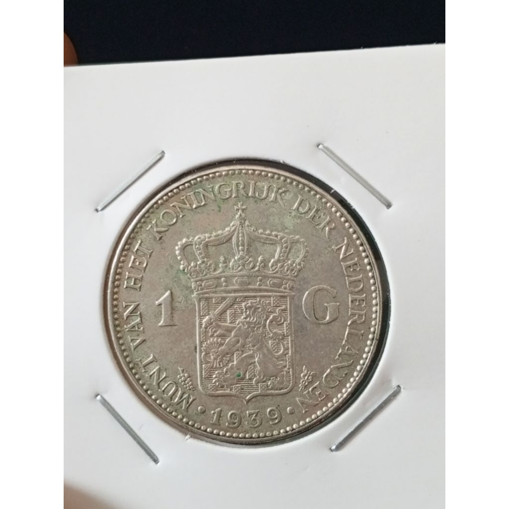 koin perak 1 Gulden Wilhelmina thn 1939