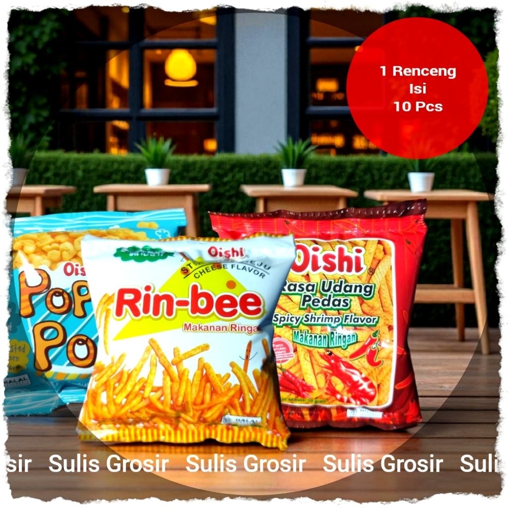 

Oishi Rasa Jagung Bakar Keju Udang Pedas Per Renceng Isi 10 pcs