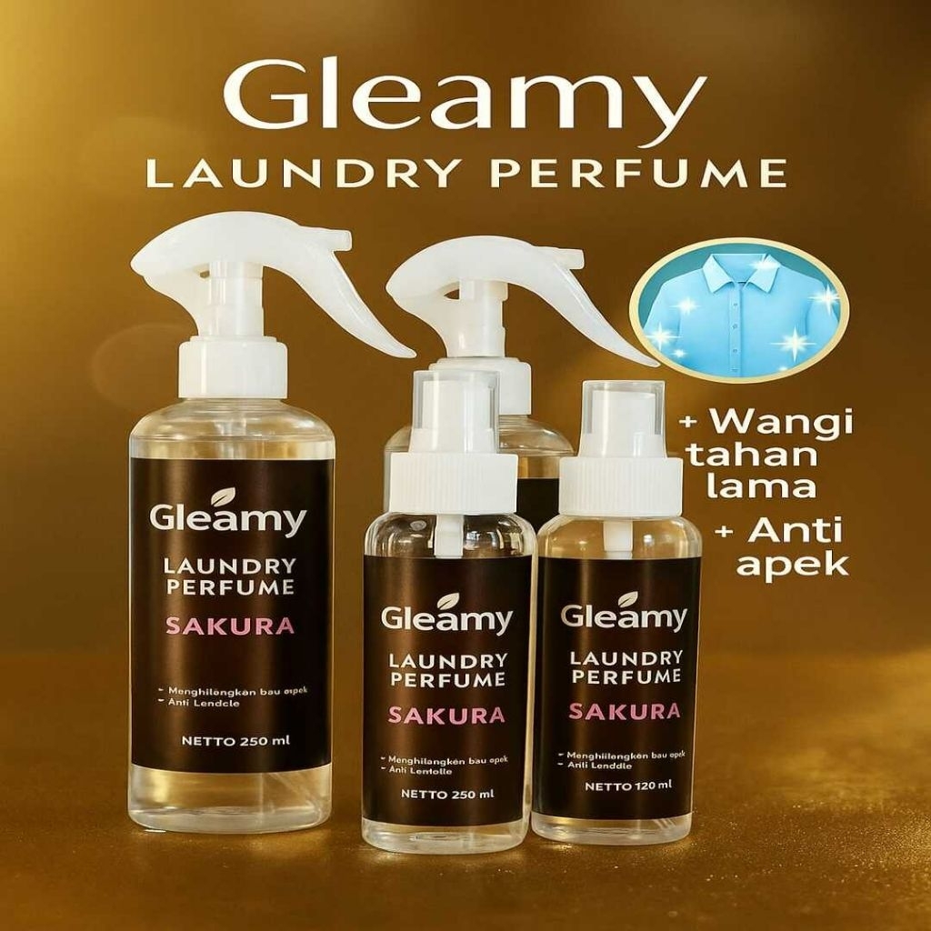 Gleamy Parfum Laundry Pakaian Wangi Tahan Lama Anti Apek Pelicin Setrika Pewangi Pakaian di Lemari P