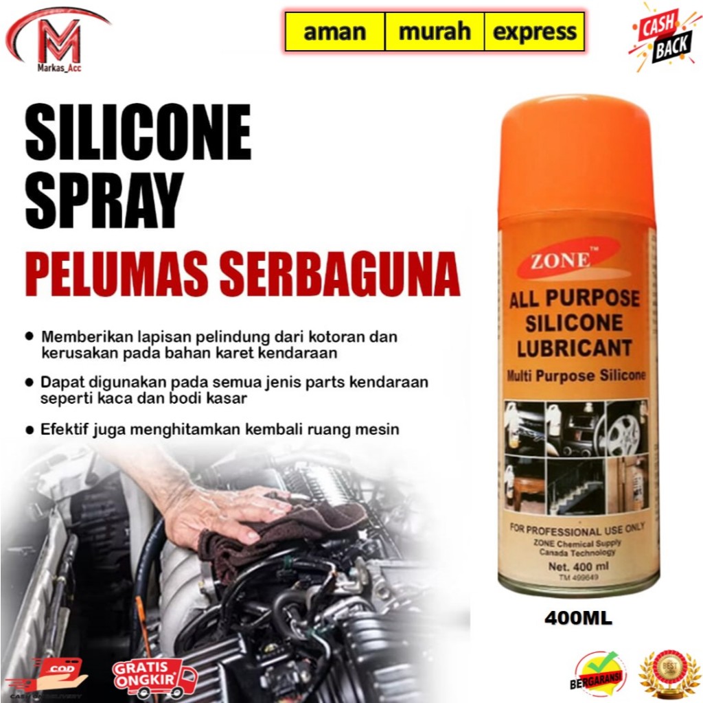 Spray ZONE All Purpose Silicone Lubricant Pembersih Pelumas Multifungsi / Silicone