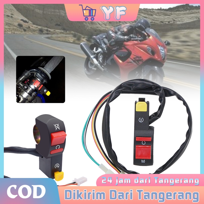 Saklar 3 Tombol Motor / Tombol Start Stop Engine Motor / Printilan Sepeda Motor