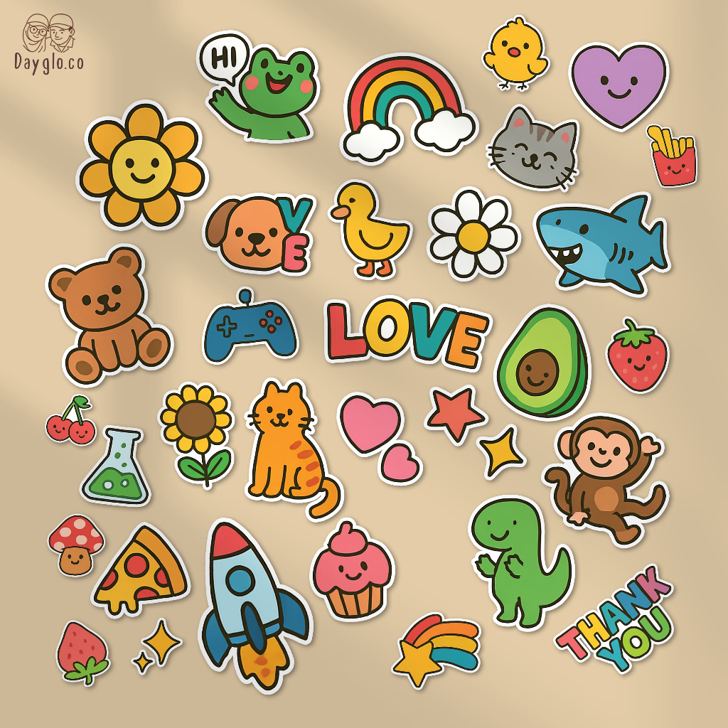 

[DAYGLO] 35 Pcs Sticker Starli Pop | Vinyl Sticker Waterproof | Journaling | Case HP | Laptop