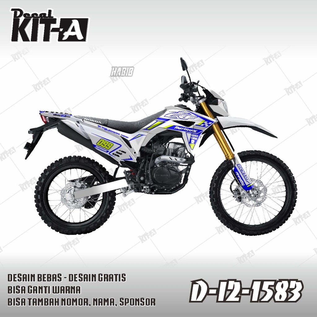 Decal CRF 150 L - Stiker Motor Crf 150 L Racing Putih Hijau Stabilo D-I2-1289 I2-279 D-I2-1583