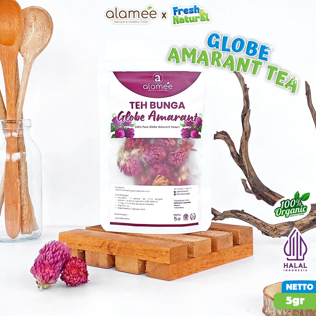 

Teh Bunga Globe Amaranth Tea Herbal Kering Organik Asli Dried Flower Alami 5 Gr fresh and natural