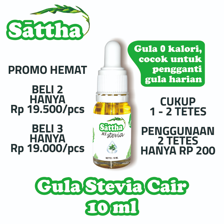 

Sattha Mx Stevia Cair 10ML, Gula Stevia Cair, Pemanis Stevia Cair