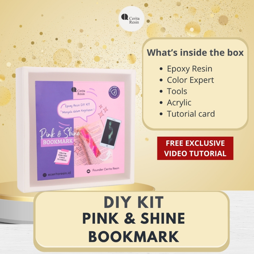 

CERITA RESIN - DIY KIT Epoxy Resin Pink & Shine Bookmark