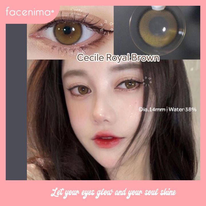 SOFTLENS EOS CECILE ROYAL BROWN 14.00 mm MINUS TINGGI (-0.50 sd -7.00)