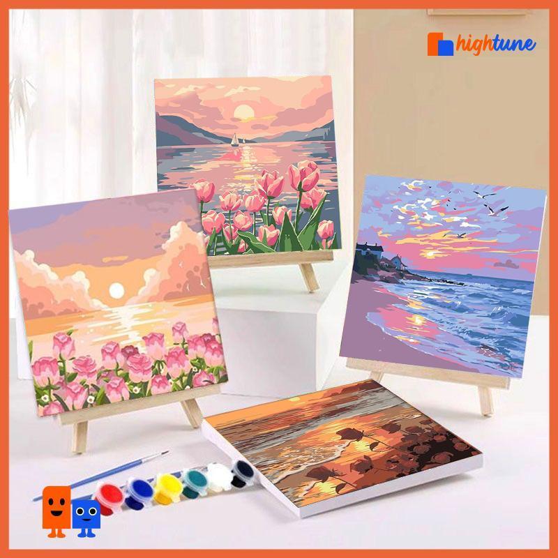

HIGHTUNE Paint By Number Kit 20x20cm Lukisan Kanvas DIY Digital Painting Kit With Kanvas Seri Kucing