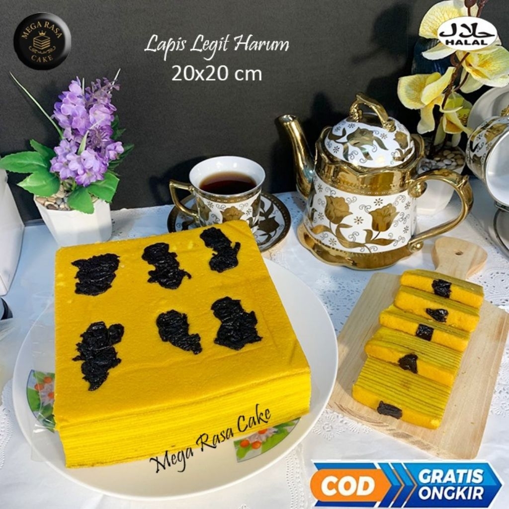 

Lapis legit murah meriah halal ukuran 20x20cm,legit harum