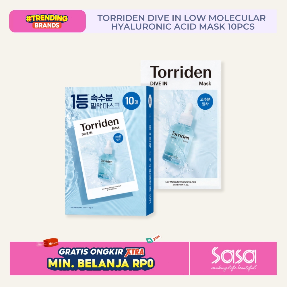 Torriden Dive In Low Molecular Hyaluronic Acid Mask 10pcs, Torriden Official Store, Torriden Sheet M