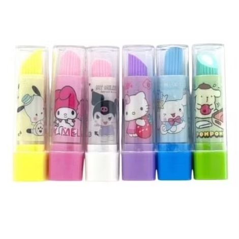 

Penghapus lipstik karakter anak (1 pcs) / Penghapus model lipstik sanrio, karakter disney per pcs / Stip bentuk lipstik sanrio, karakter / penghapus lipstik SANRIO, karakter disney