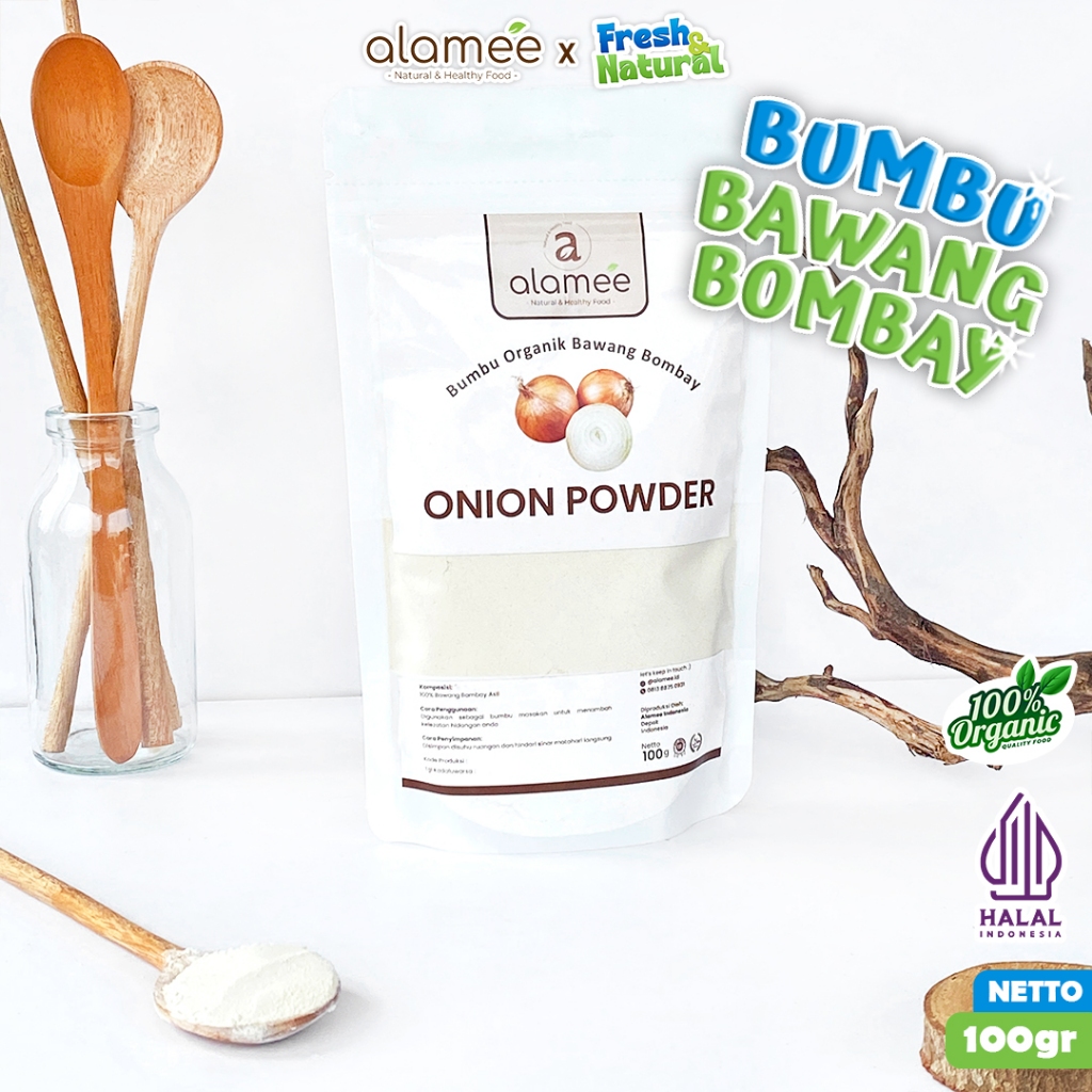 

ALAMEE Bawang Bombay Bubuk Onion Powder Spice Bumbu Bombai Dapur Organik 100gr fresh and natural