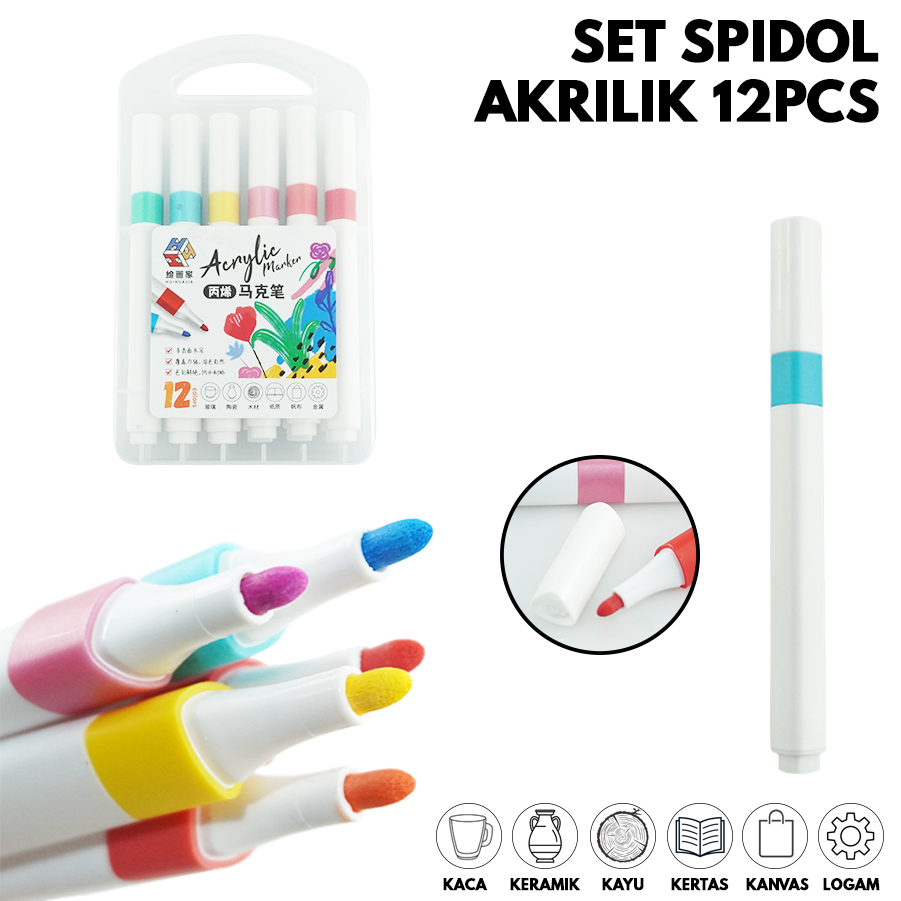 

Acrylic Marker Water DIY Painting Spidol Akrilik Warna Sketsa Marker Set Spidol Warna YL-0306