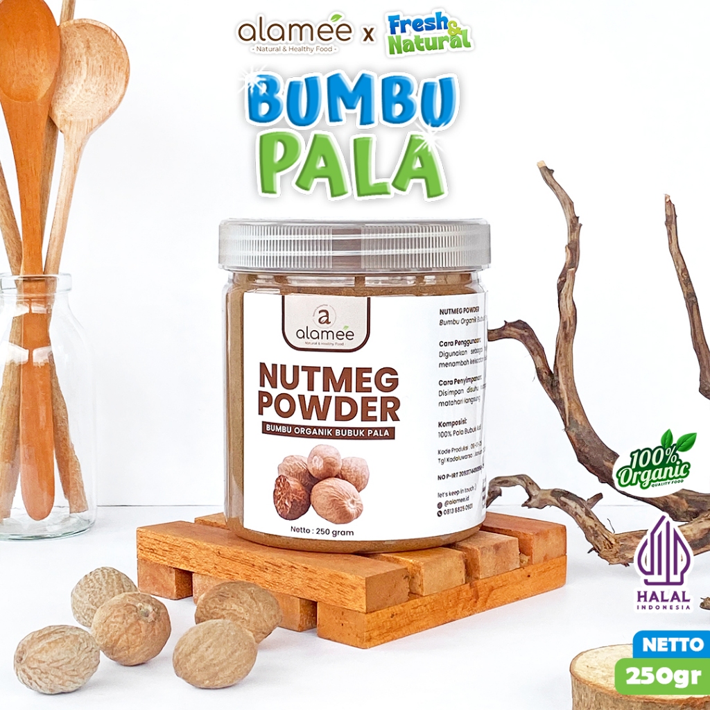 

ALAMEE Pala Bubuk Nutmeg Seasoning Powder Rempah Murni Asli Organik Bumbu Masak fresh and natural