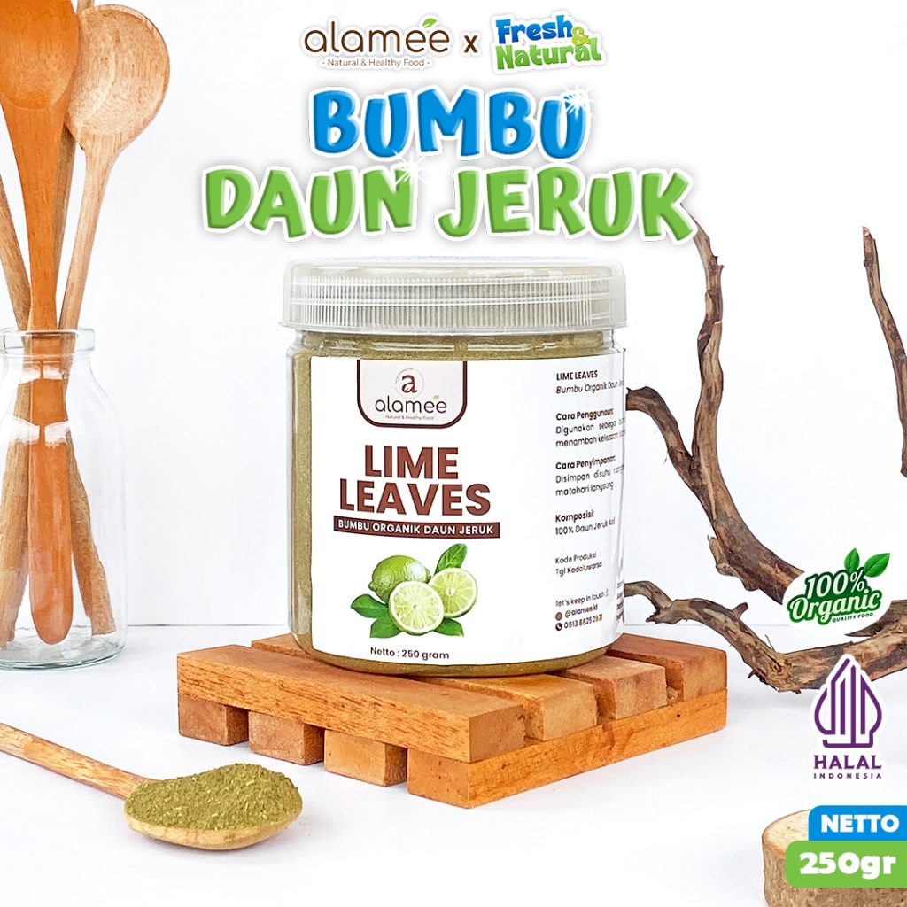

ALAMEE Daun Jeruk Bubuk Lime Seasoning Powder Bumbu Dapur Masak Organik Murni Asli fresh and natural