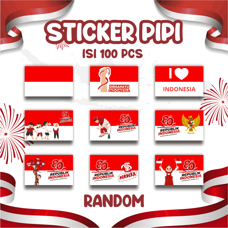 

Sticker Pipi Kemerdekaan 17 Agustus / Sticker Kemerdekaan/ Sticker Bendera