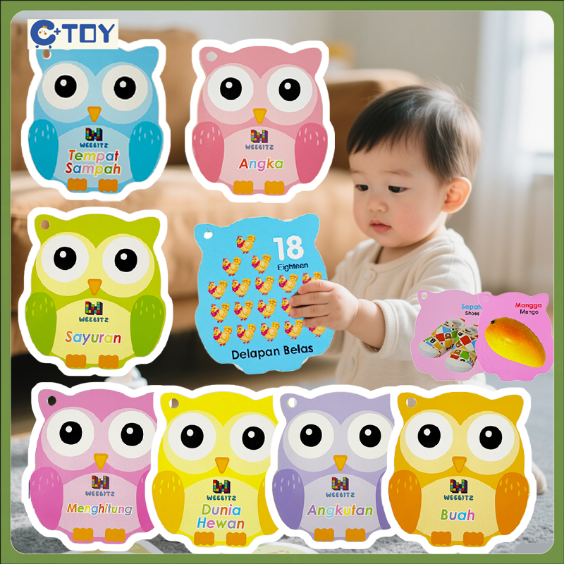 Flash Card Bahasa Inggris&Indonesia Mainan Edukasi Anak /Mengenal Huruf dan Angka Anak 2-6 Tahun