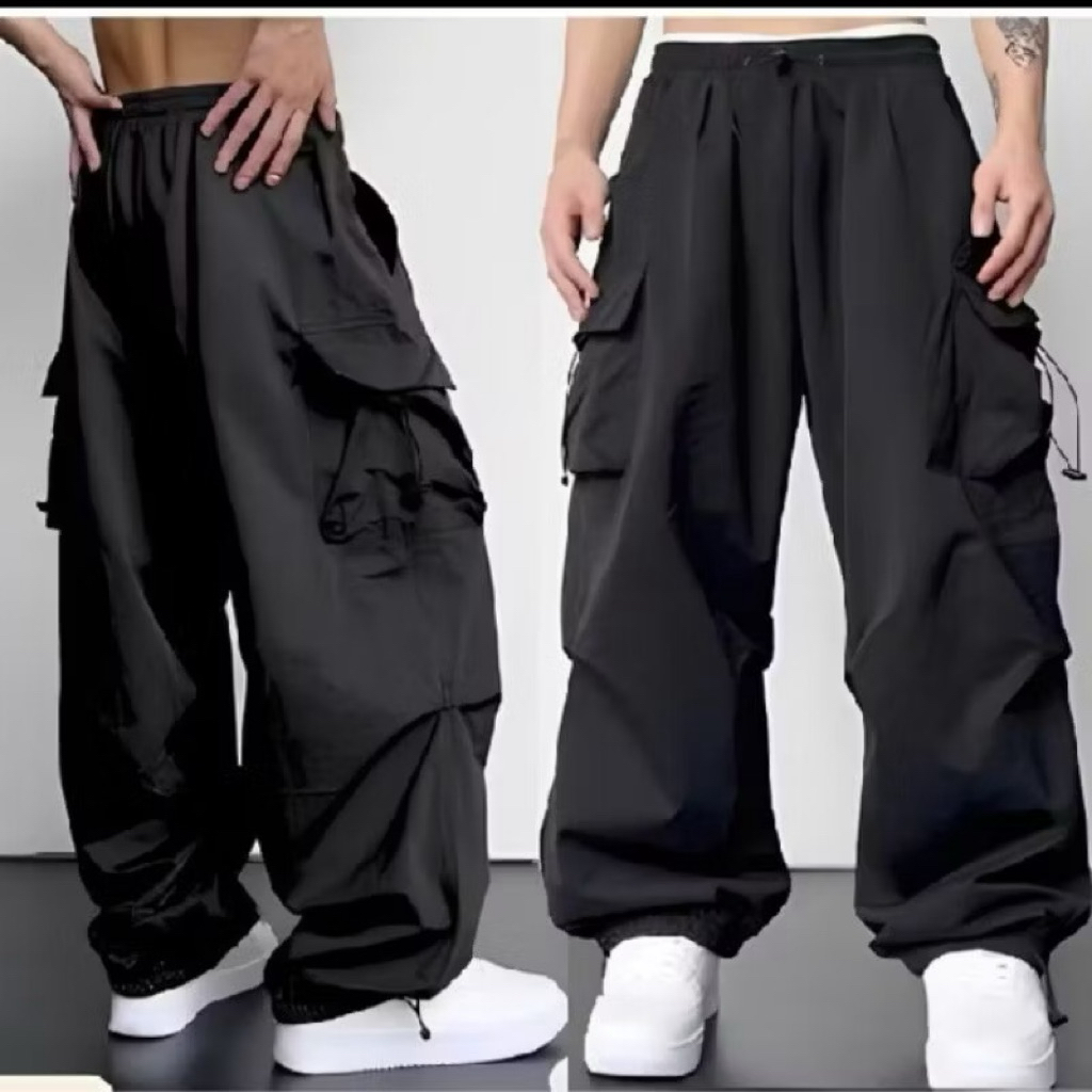 Celana Cargo Panjang Pria Dewasa Tali Serut Highwaist Korean Stail Casual Terbaru