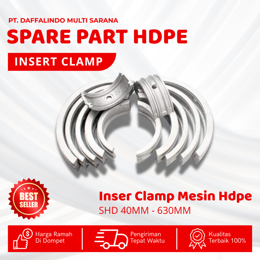 Insert Clamp Mesin Las Pipa Hdpe Ukuran 355mm Atau 14 Inch | Spare Part Mesin Las Pipa Hdpe