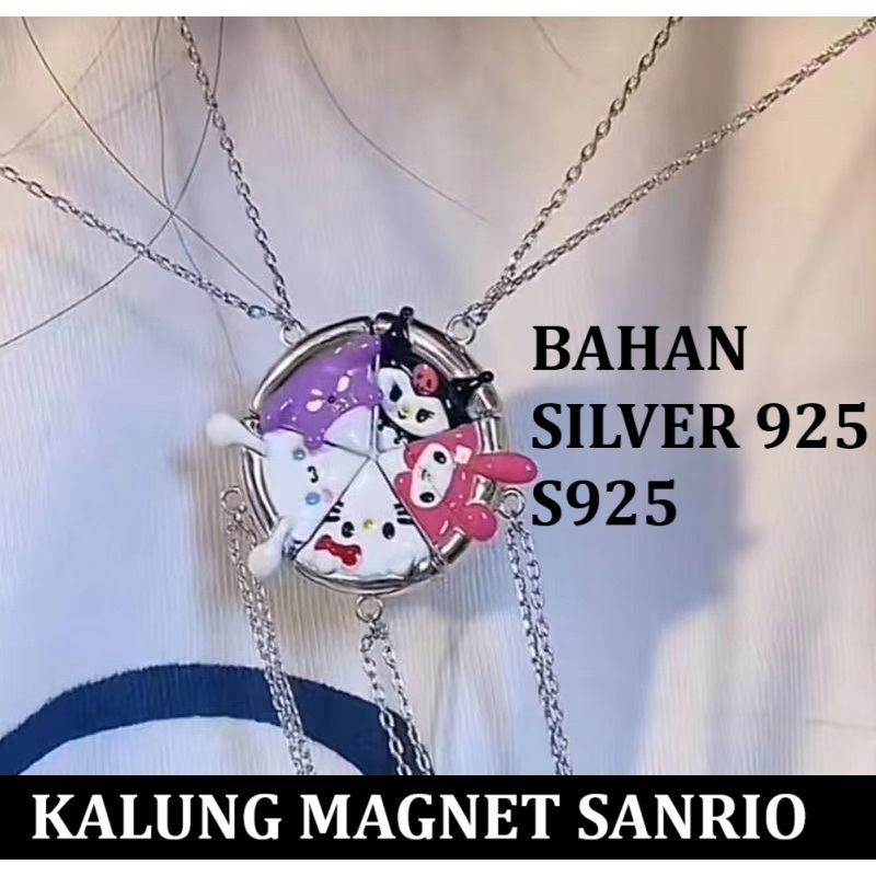 2025 Kalung Magnet Sanrio Silver 925 S925 original import rantai persahabatan sahabat kuromi my melo