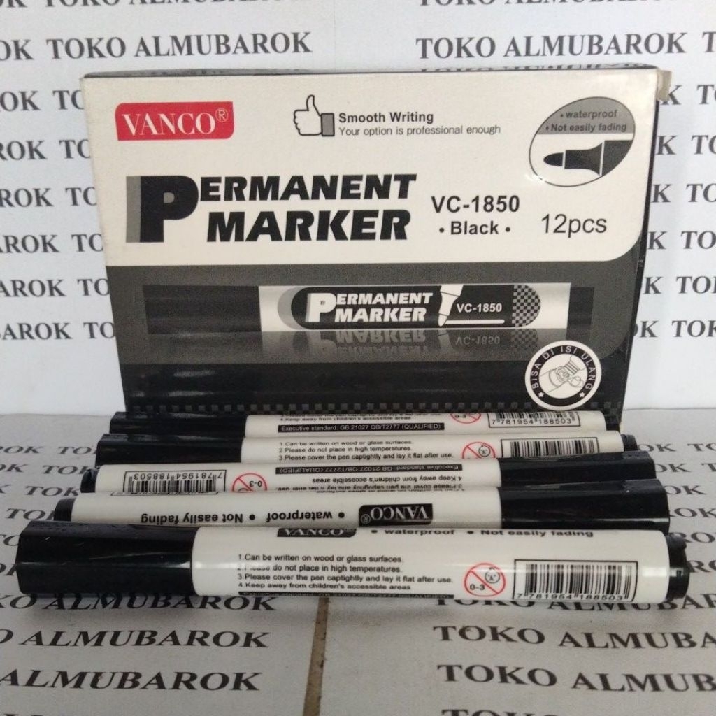 

spidol permanen Marker black tidak bisa di hapus Isi 12pcs