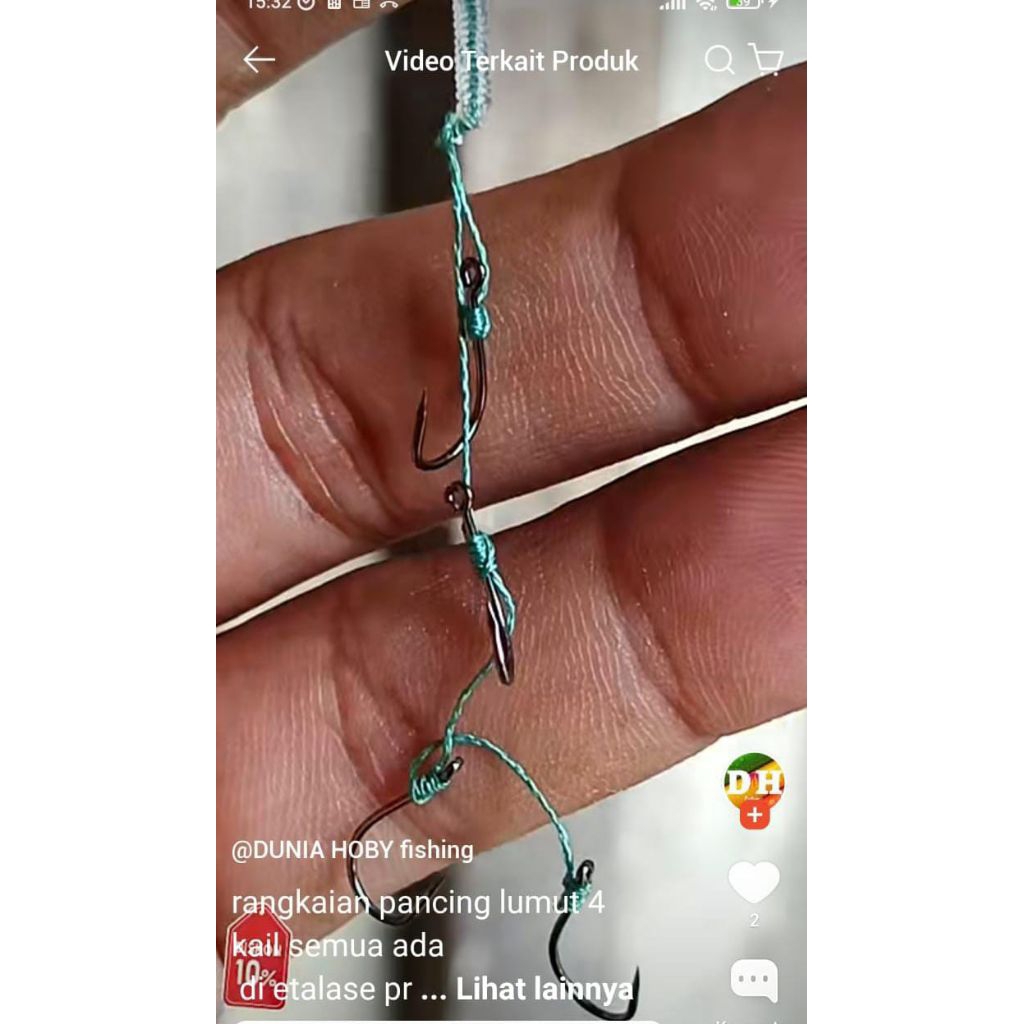 rakitan kail pancing lumut 4 kail anti mocel