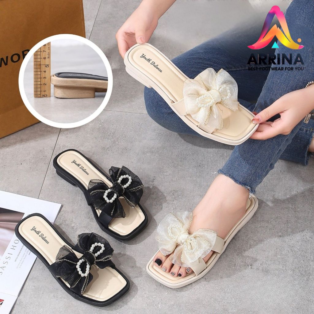 ARRINA - Sandal Wanita Pita 088-2 Fashion Teplek Karet Import Sendal Wanita Fashion Pita Teplek Kare