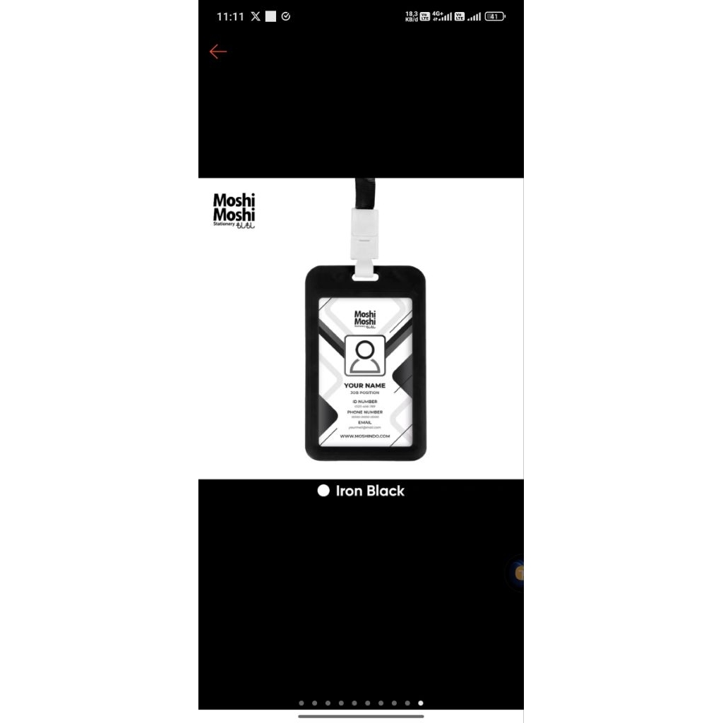 

ID Card Name Tag Holder Moshi Tempat Kartu Identitas dengan Tali Lanyard