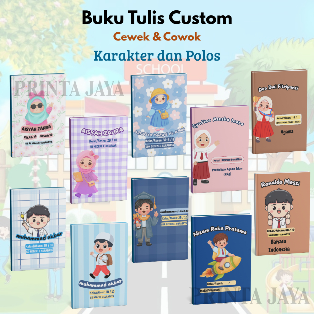 

Buku Tulis Custom Nama Desain Sendiri Estetik Lucu Sekolah Cewek Remaja Hadiah 32 40 Lembar