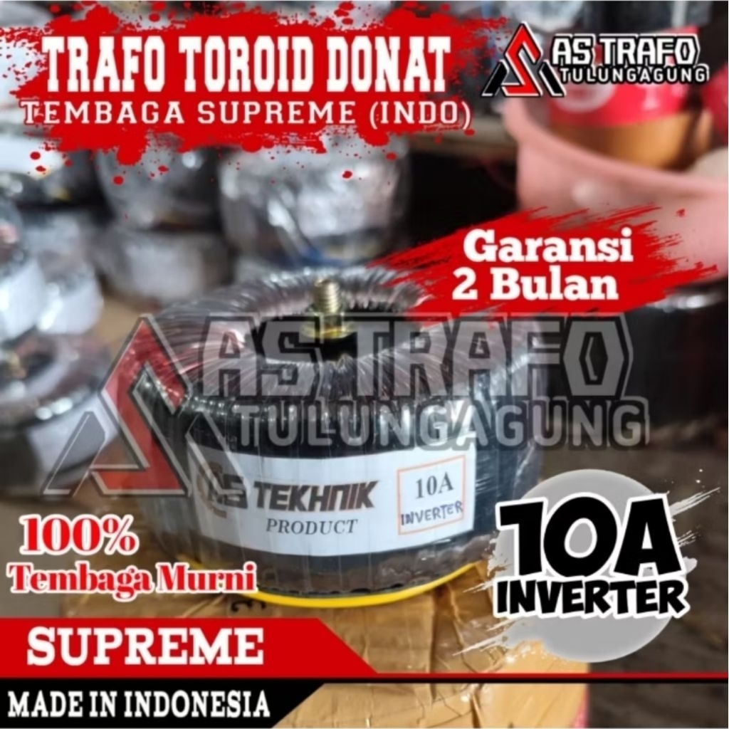 TRAFO TOROID DONAT INVERTER 10A CT 24v-12v MURNI