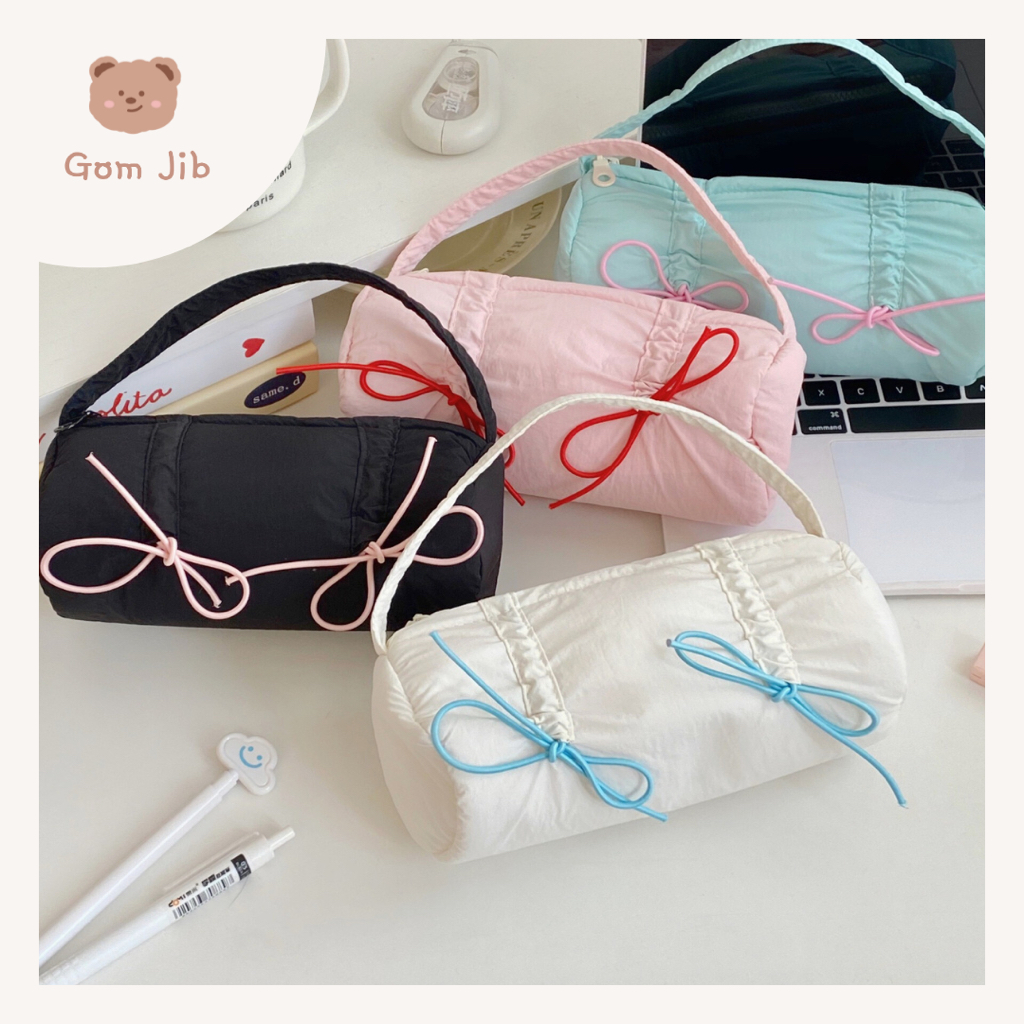 

Ribbon Pencil Bag Case / Tempat Pensil Lucu Aesthetic / Pencil Bag / Kotak Pensil Korea / Pouch Tempat Kosmetik Makeup GOM JIB