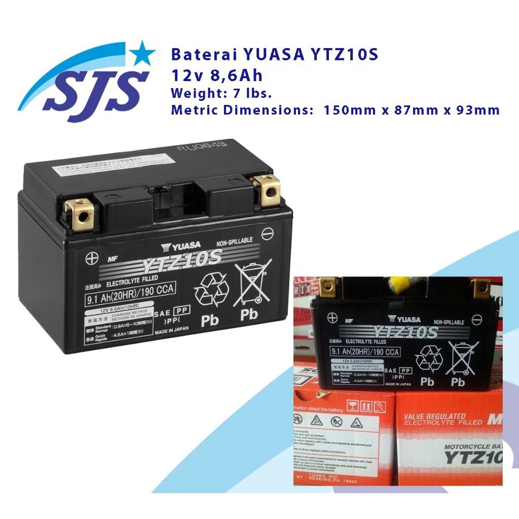 Aki Yuasa MF YTZ10S kering 12v 9,1ah motorcycle