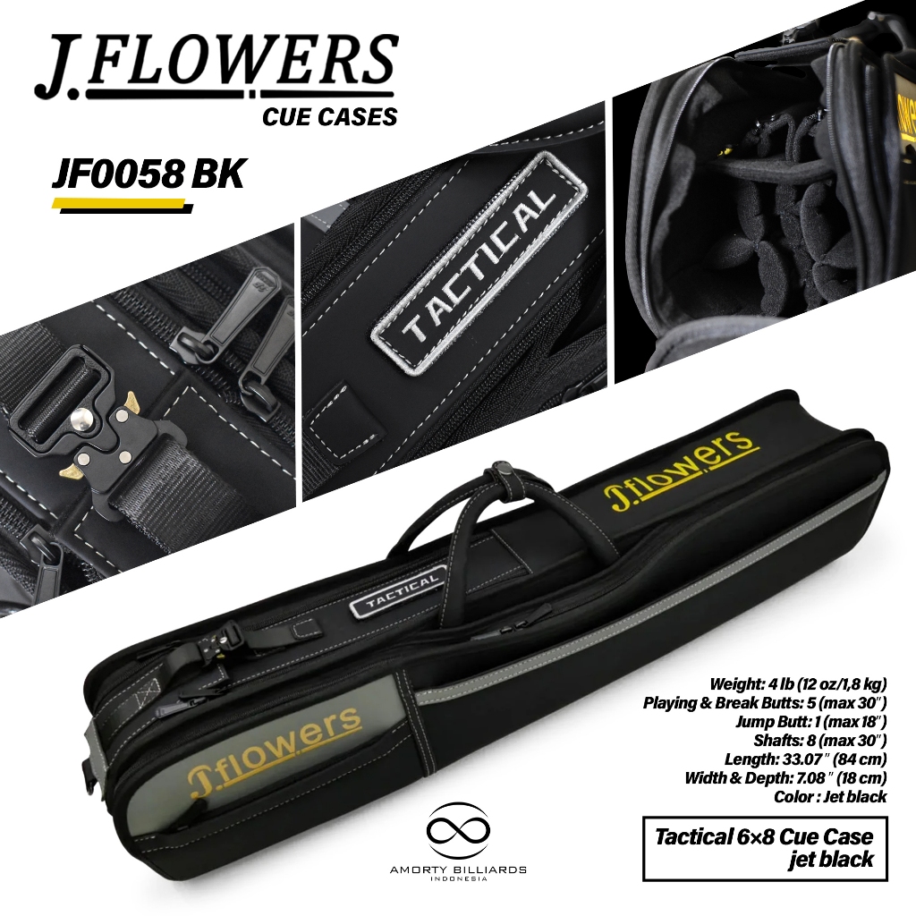 J Flowers Cue Case - Tactical JF0058BK ( Soft Case)