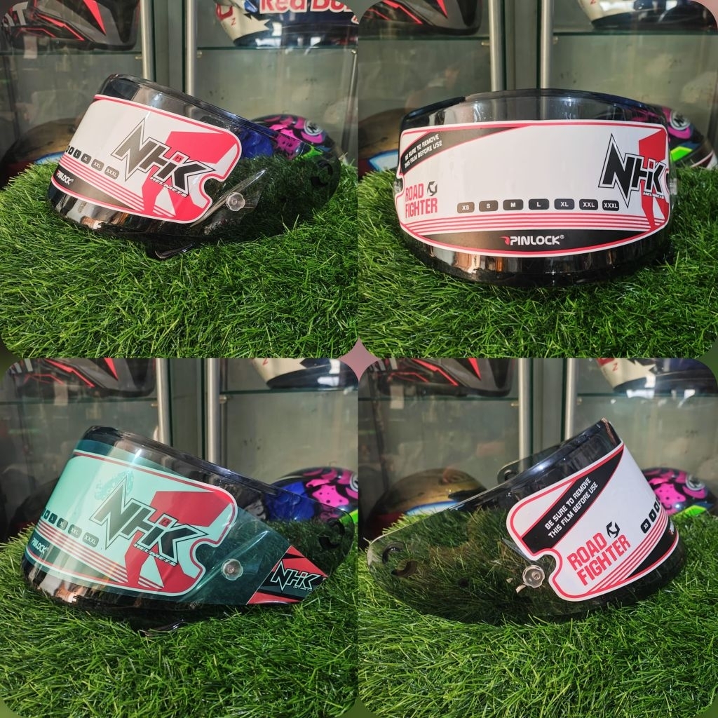 VISOR NHK GP R TECH RACE STREET MIDLE SMOKE + TEAR OFF ORIGINAL NHK