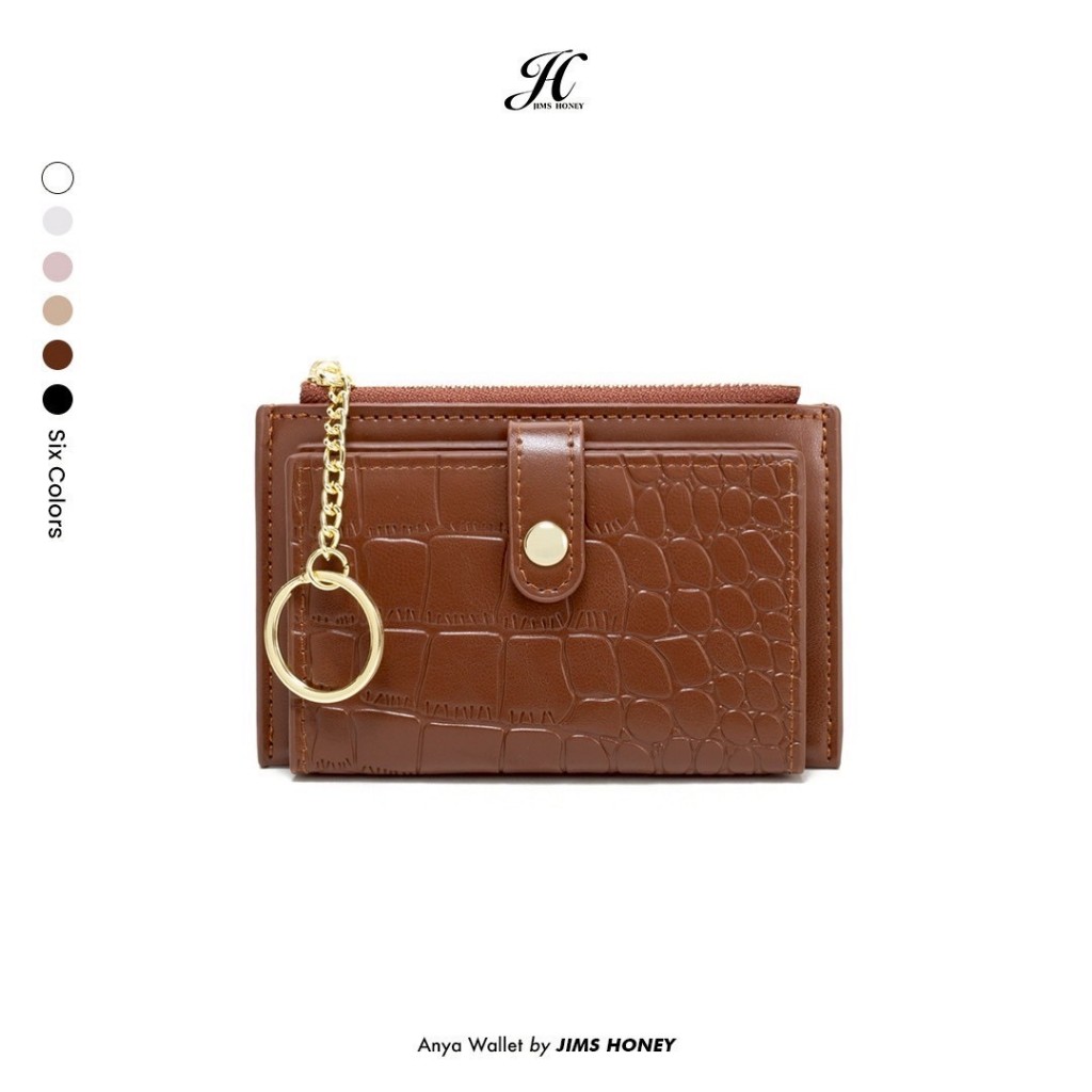 JIMS HONEY - ANYA WALLET - DOMPET LIPAT KECIL WANITA - DOMPET CLASSY REMAJA MOTIF CROCO DESIGN TIPIS