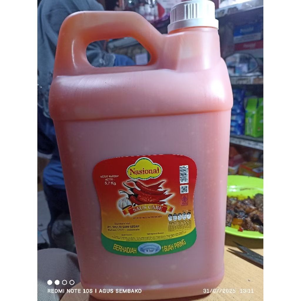 

sambal nasional saus cabe 5.7 kg jerigen
