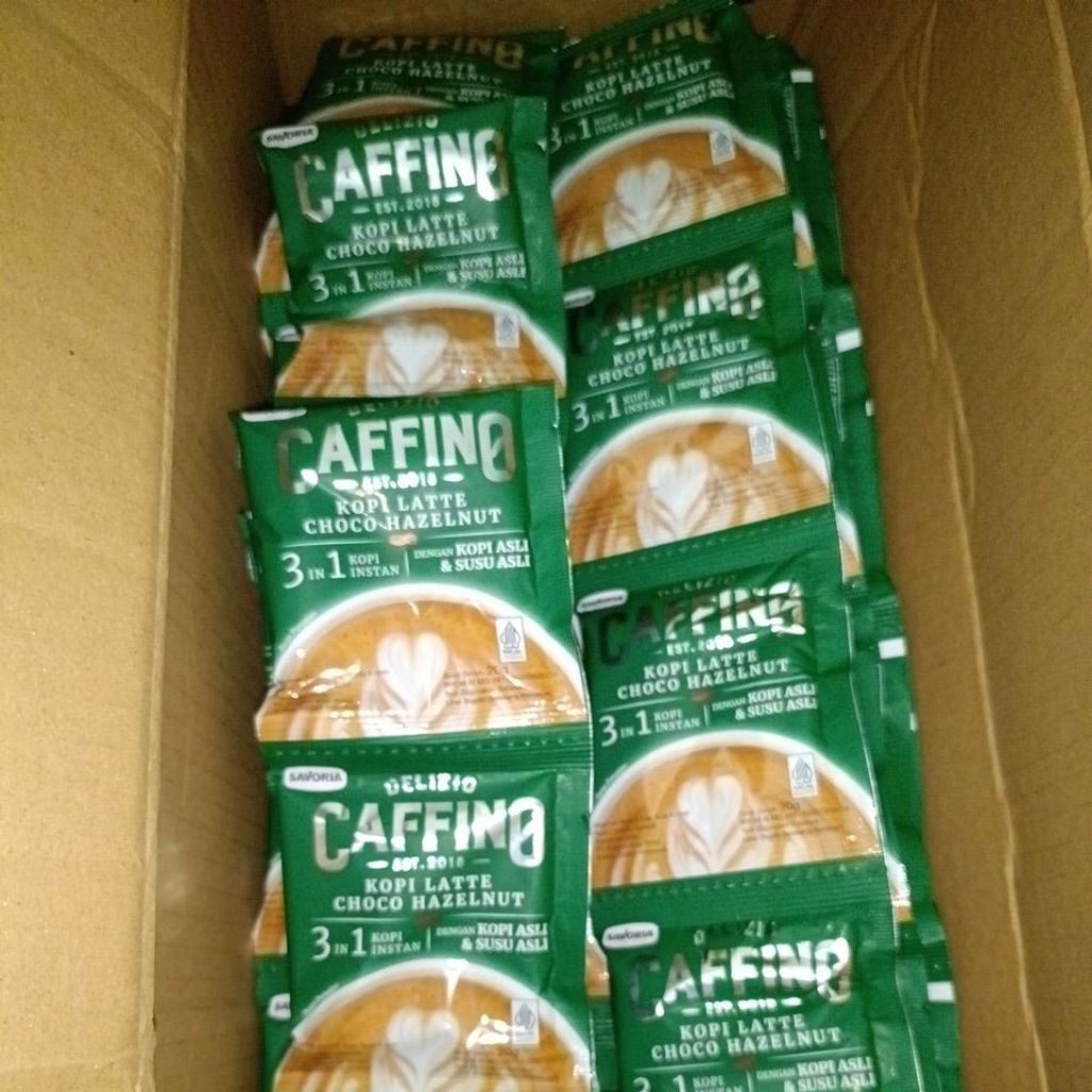 

caffino kopi latte choco hazelnut 3in1 1 renteng isi 10's