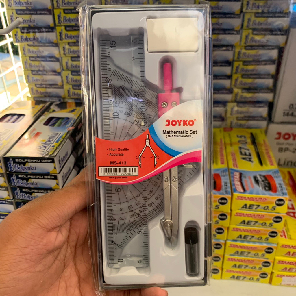

Jangka set matematika + penggaris busur&segitiga ms-413