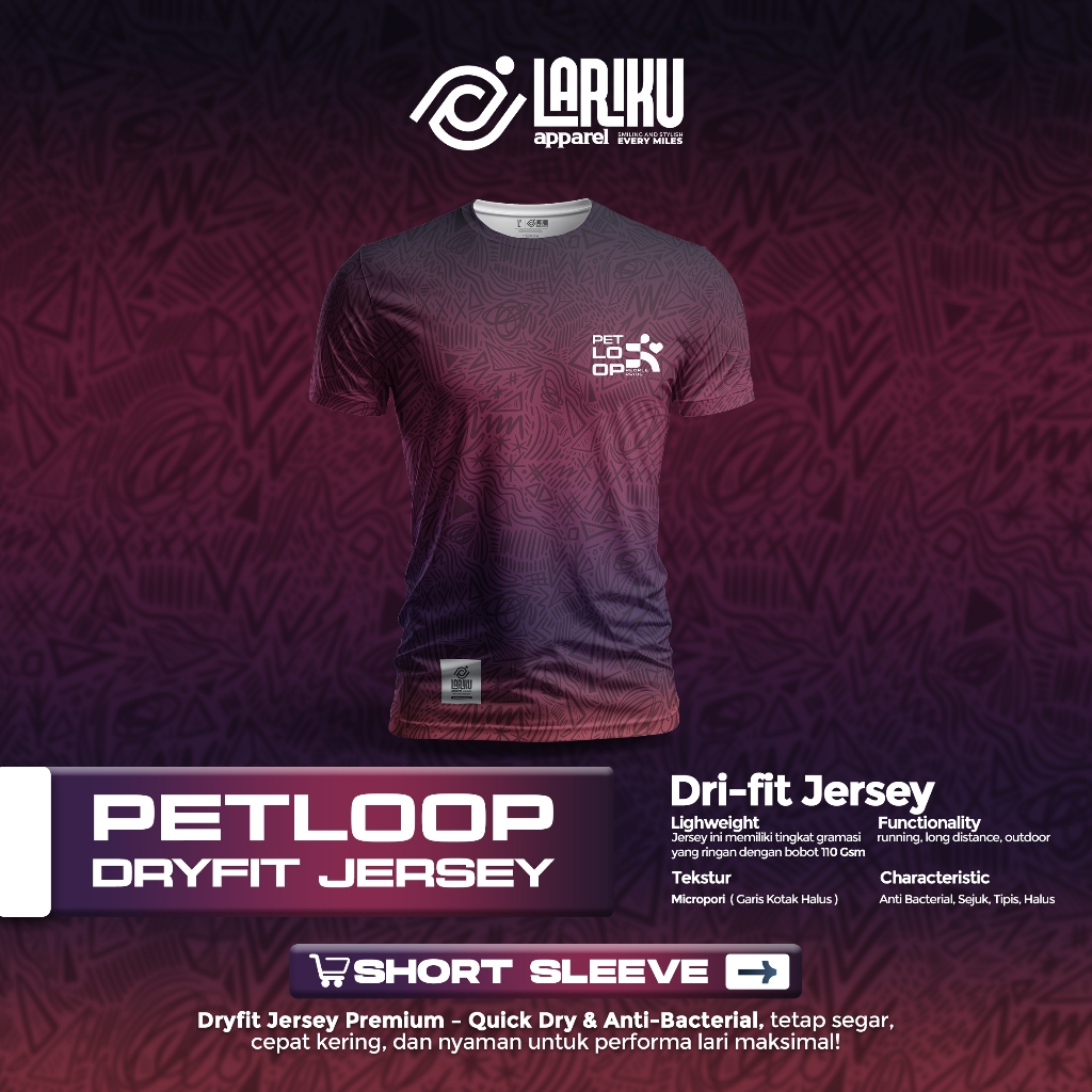 JERSEY RUNNING - DRY FIT - PETLOOP