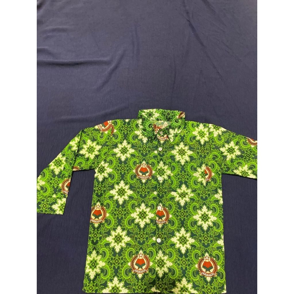 batik sekolah madrasah ibtidaiyah motif hijau lugina kelas 1 -6 sd