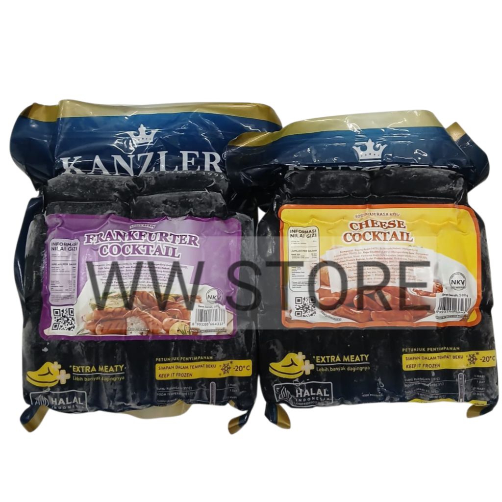 

Sosis ayam rasa keju halal MUI KANZLER FRANKFURTER / CHEESE COCKTAIL Chicken SAUSAGE 500g