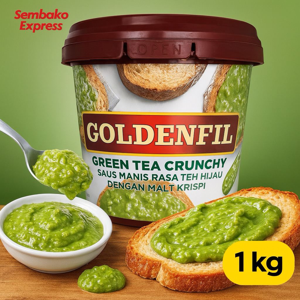 

Goldenfil Green Tea Crunchy 1 Kg – Saus Manis Teh Hijau dengan Malt Krispi