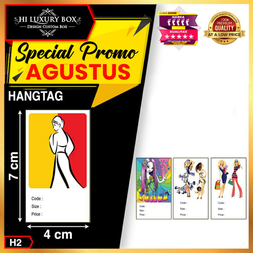 

Hang Tag | Label Baju | Hangtag Baju | Duplex | Murah | 7x4 H2