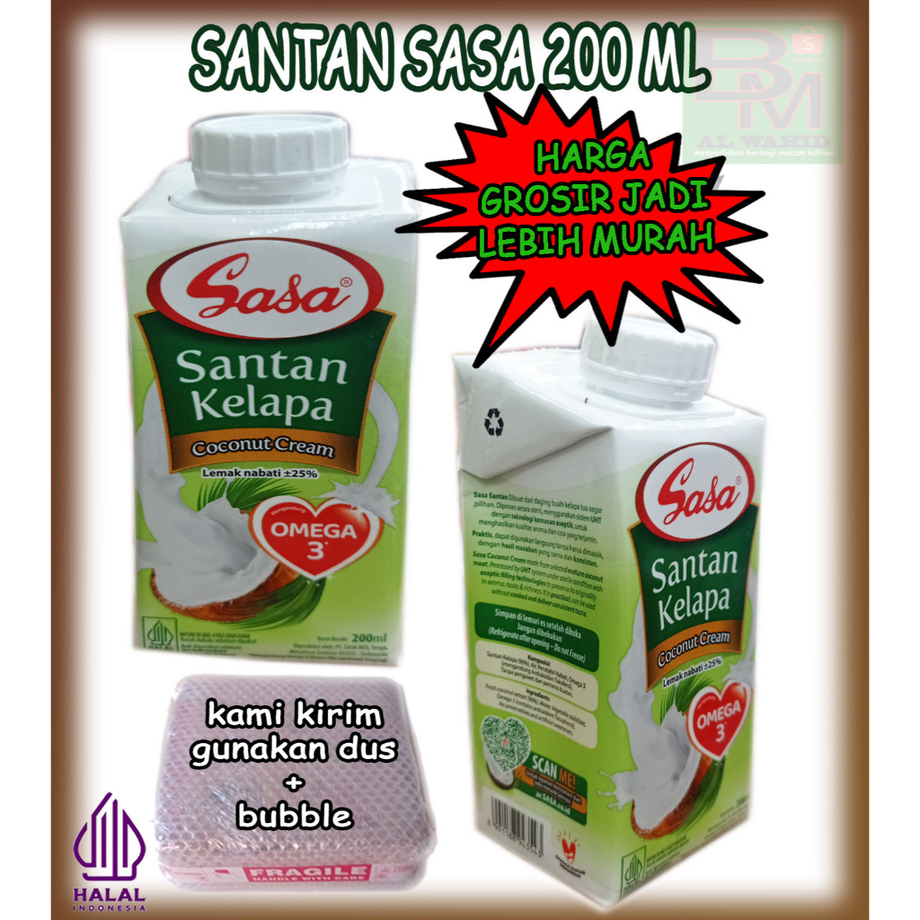 

Santan Sasa Cair oconut cream Kemasan 200 ml