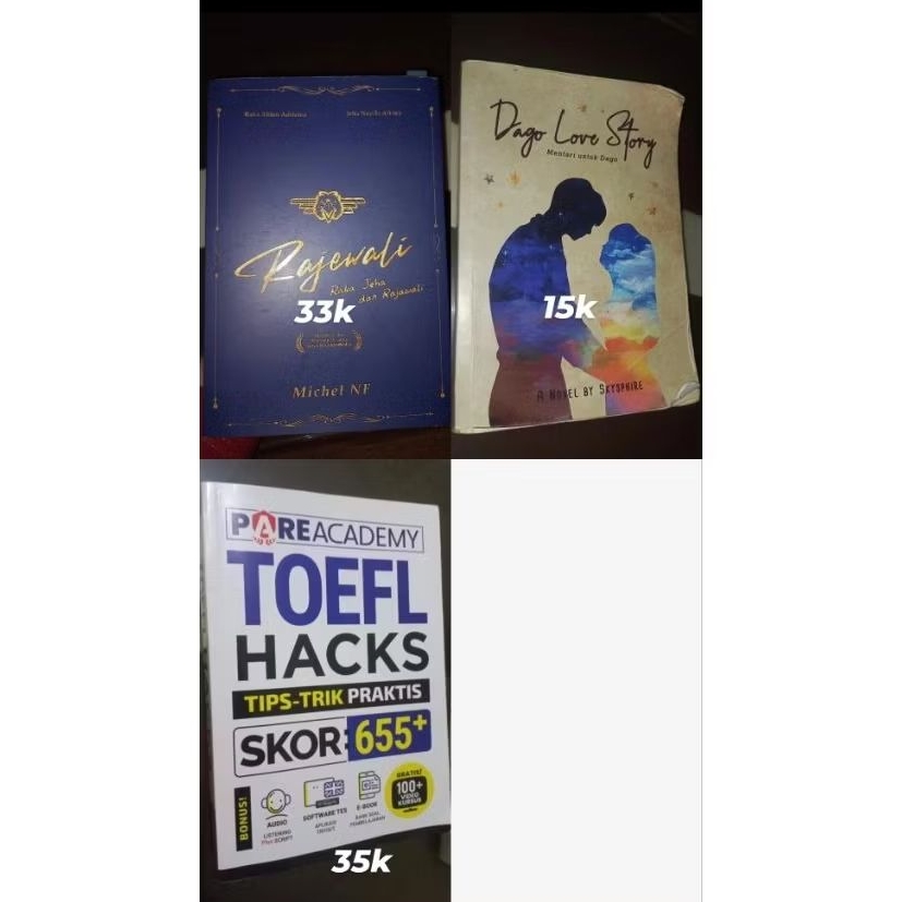 Preloved Novel & Buku Toefl