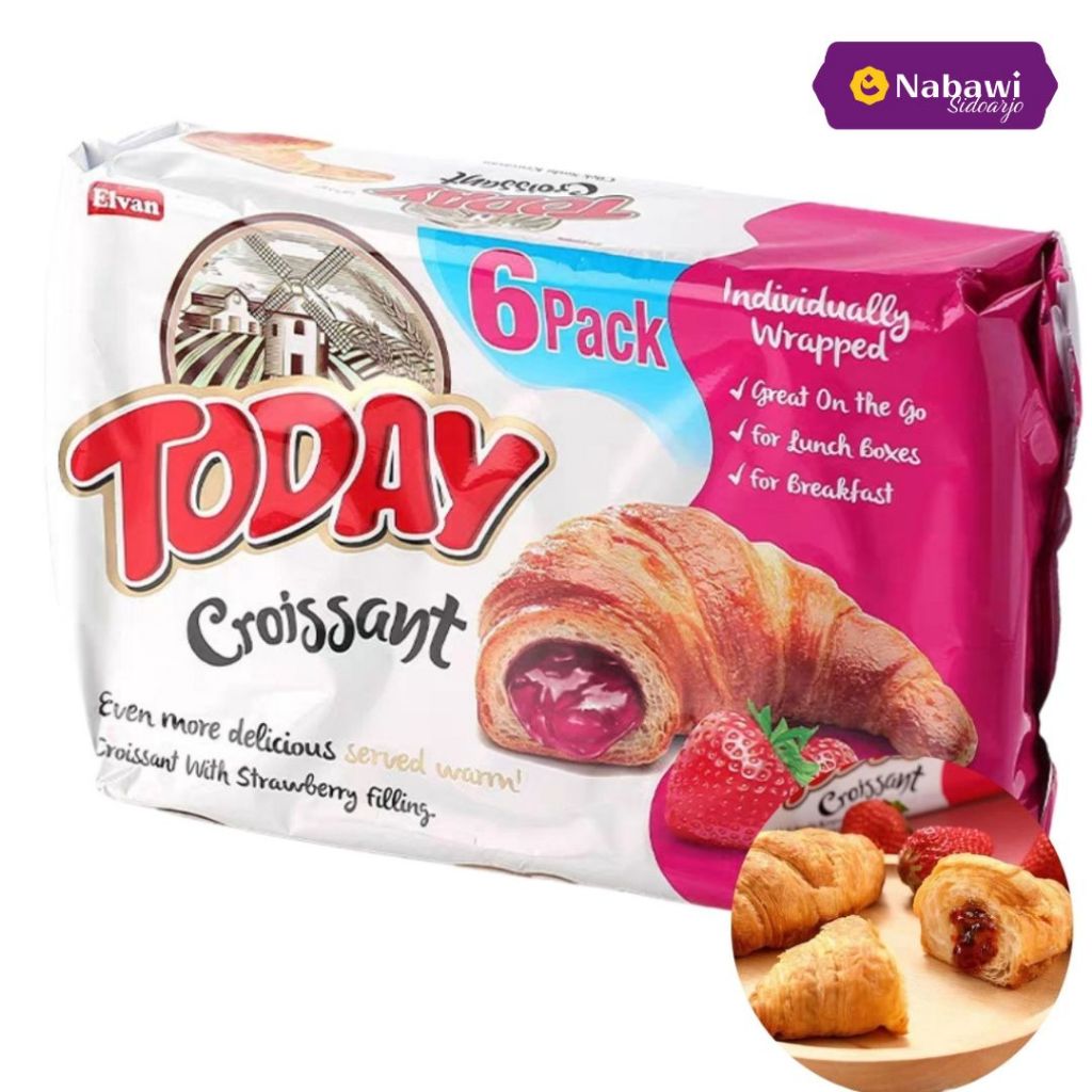

Elvan Today Croissant Roti Isi Cokelat Strawberry 1 Pcs Oleh Oleh Haji Umroh Nabawi Sidoarjo