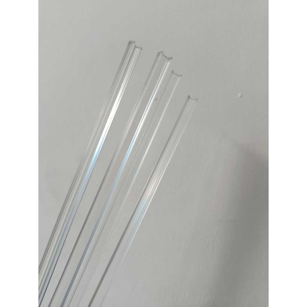 siku rel / siku U akrilik tebal 2mm , 3mm, 4mm, dan 5mm