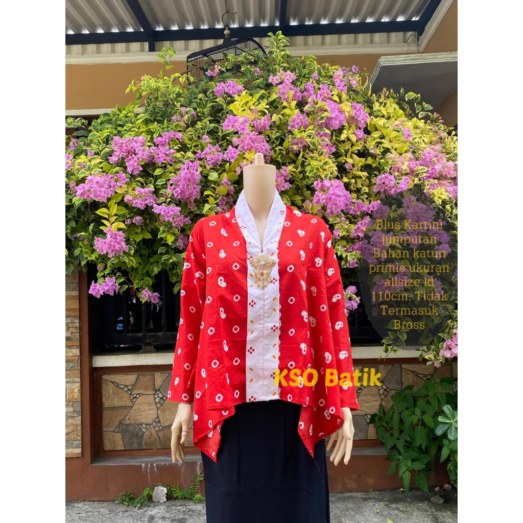 BLUS KARTINI JUMPUTAN MERAH PUTIH / BLUS AGUSTUSAN MERAH