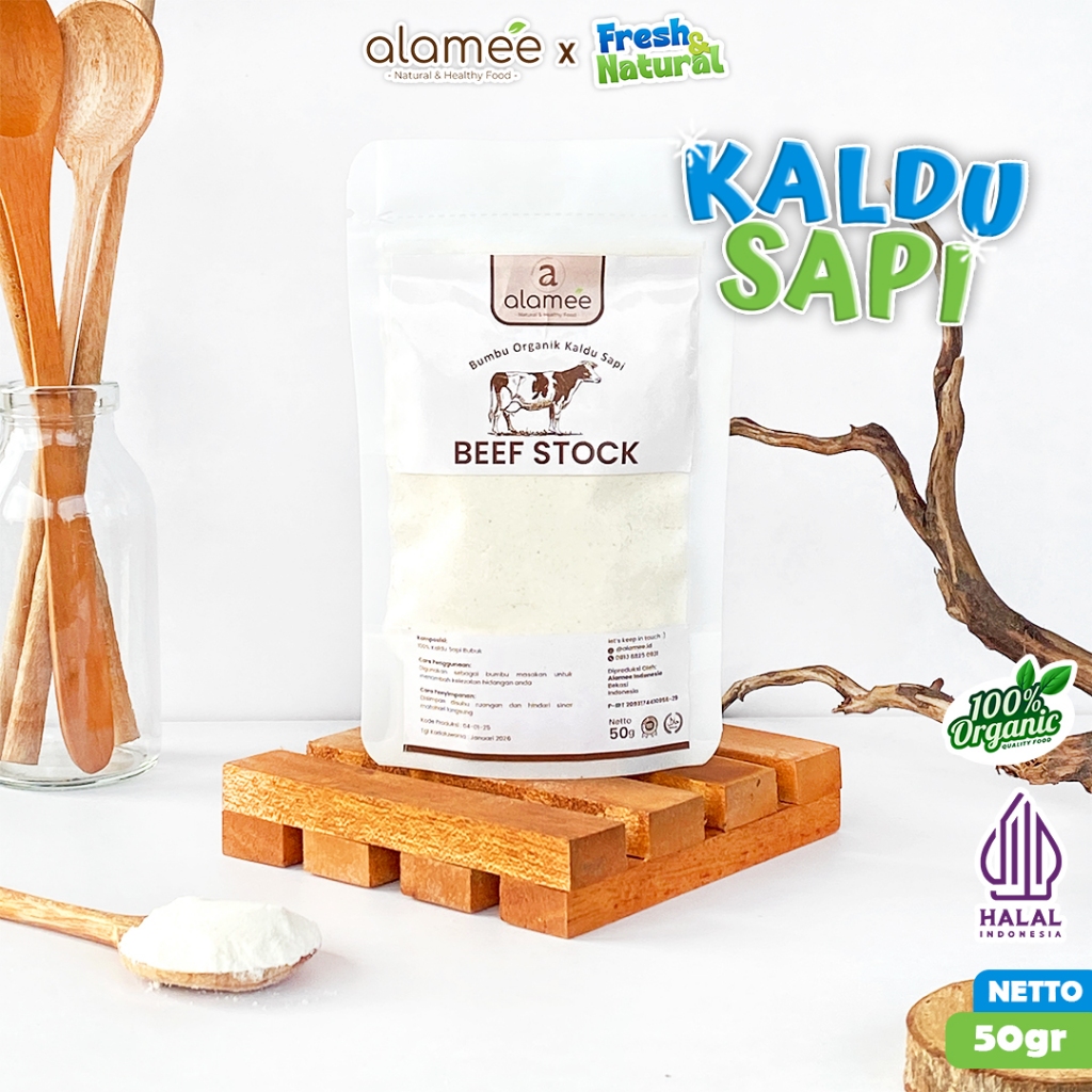 

ALAMEE Bumbu Kaldu Sapi Organik Beef Powder Praktis Bubuk Spice Seasoning 50gr freshandnatural